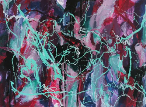 Untitled (1 of 6), Oil pastel, Acrylic ink on paper 310 g/m², 36 x 48 cm each, 2025 — from the "Chopin" series