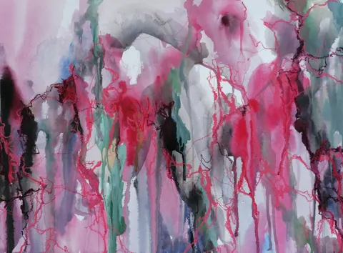 Untitled (2 of 6), Oil pastel, Acrylic ink on paper 310 g/m², 36 x 48 cm each, 2025 — from the "Chopin" series