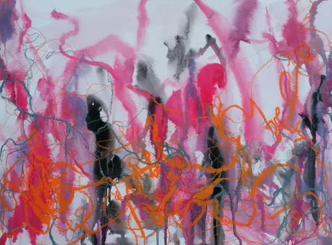 Untitled (6 of 6), Oil pastel, Acrylic ink on paper 310 g/m², 36 x 48 cm each, 2025 — from the "Chopin" series