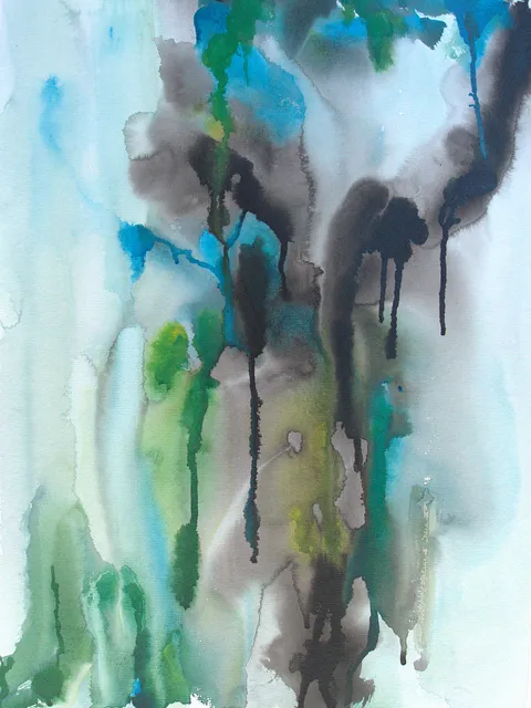 Untitled (2 of 3), Acrylic ink on paper 310 g/m², 36 x 48 cm each, 2025 — from the "Chopin" series