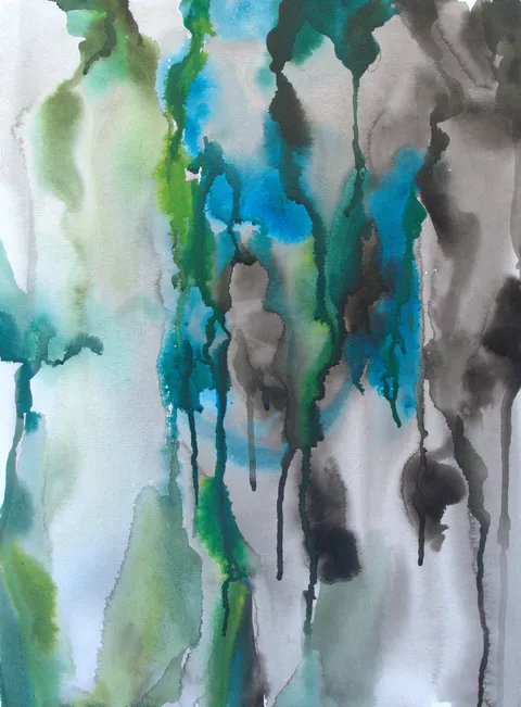Untitled (3 of 3), Acrylic ink on paper 310 g/m², 36 x 48 cm each, 2025 — from the "Chopin" series
