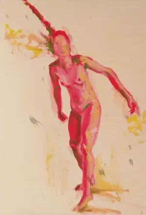Collage I of 9 'Dance', detail 1 of 9, Oil and Acrylic on paper, 80 x 57 cm, 2024 — from the "Dance (Hani-mation)" series