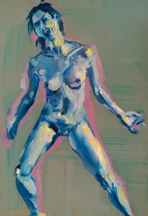 Collage II of 9 'Dance', detail 2 of 9, Oil and Acrylic on paper, 80 x 57 cm, 2024 — from the "Dance (Hani-mation)" series