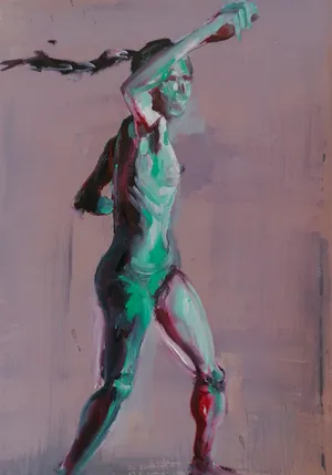 Collage II of 9 'Dance', detail 3 of 9, Oil and Acrylic on paper, 80 x 57 cm, 2024 — from the "Dance (Hani-mation)" series