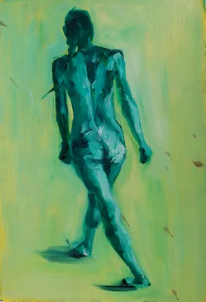 Collage II of 9 'Dance', detail 5 of 9, Oil and Acrylic on paper, 80 x 57 cm, 2024 — from the "Dance (Hani-mation)" series