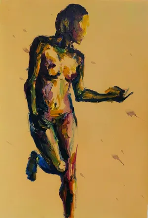 Collage II of 9 'Dance', detail 8 of 9, Oil and Acrylic on paper, 80 x 57 cm, 2024 — from the "Dance (Hani-mation)" series