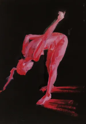 Collage I of 9 'Dance', detail 5 of 9, Oil and Acrylic on paper, 80 x 57 cm, 2024 — from the "Dance (Hani-mation)" series