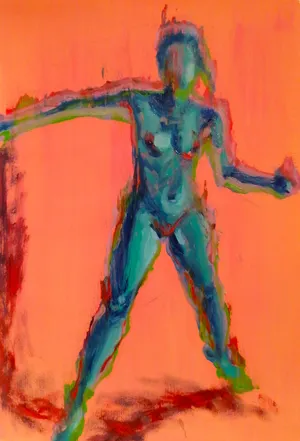 Collage I of 9 'Dance', detail 8 of 9, Oil and Acrylic on paper, 80 x 57 cm, 2024 — from the "Dance (Hani-mation)" series