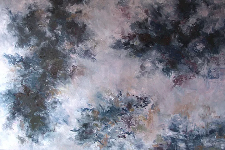 The Misty Heaven II, Oil on canvas, 60 x 90 cm, 2024 — from the "The Misty Heaven" series