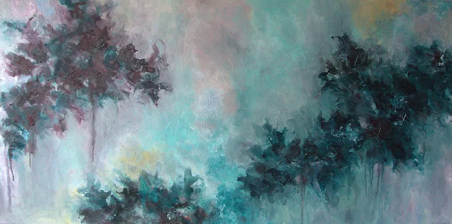 The Misty Heaven III, Oil on canvas, 50 x 100 cm, 2024 — from the "The Misty Heaven" series