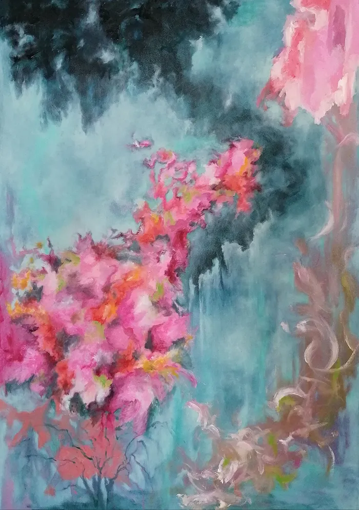 The Misty Heaven IV-II, Oil on canvas, 100 x 70 cm, 2024 — from the "The Misty Heaven" series